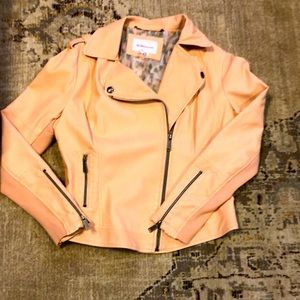 BCBGeneration faux leather pale pink jacket
